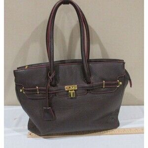 Adrienne Vittadinio Laptop/computer  Handbag Women Brown 13x15x5.5" Faux Leather